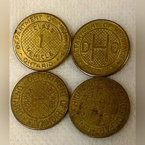 Vintage Ontario Highway Tokens (1960’s)
